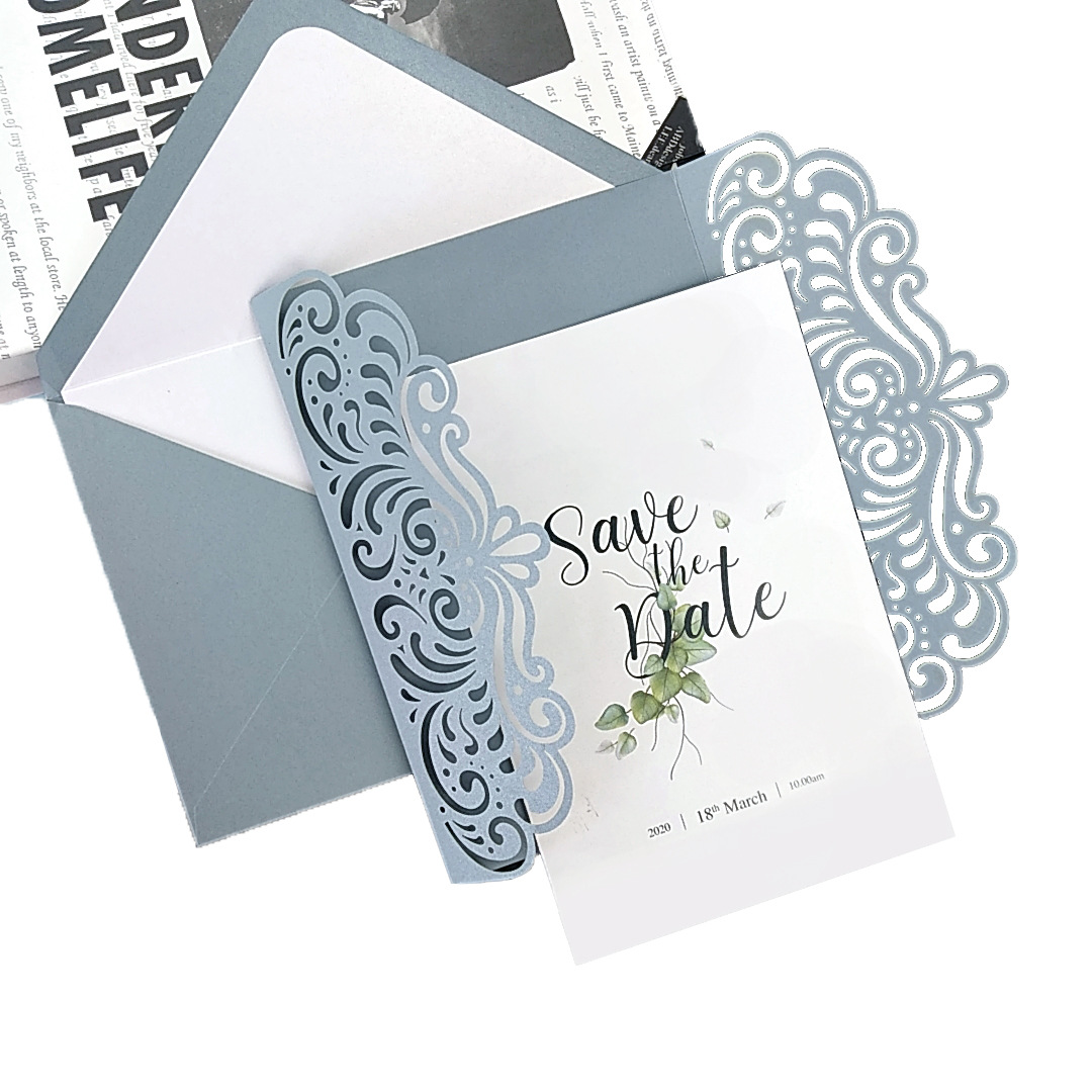 Carte de vœux Mariage 12 x 17 cm Lot de 2 cartes effet relief finition
