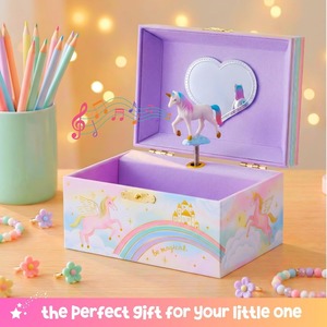 Boîte à bijoux musicale pour fille - Boîte à bijoux pour enfants, jouets licorne pour filles de 4 à 6 ans, cadeaux licorne personnalisables selon les besoins - Product Image 2