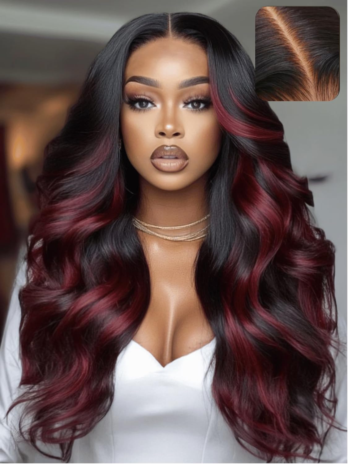 #T1B99J loose Wave Layered Wig