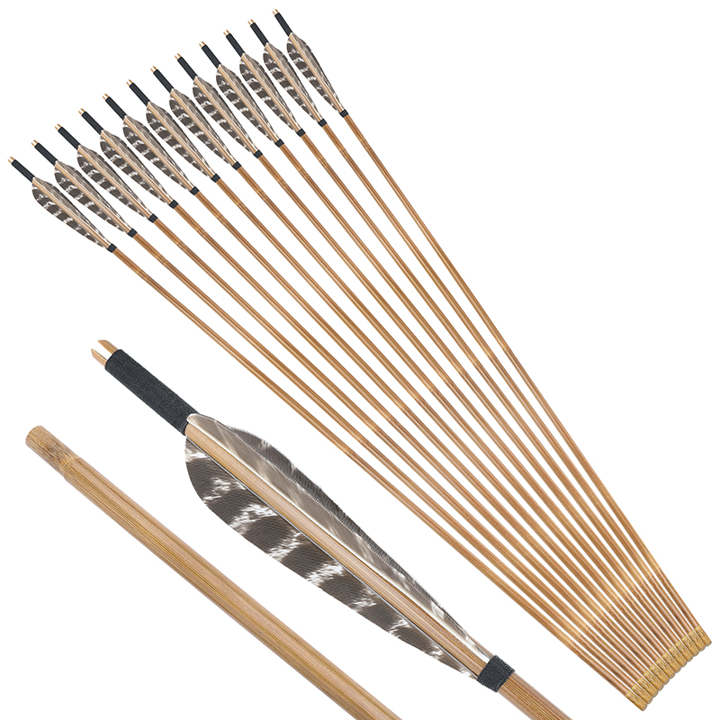 Fleches Bois Ek Poelang 30" Plumes Naturelles (par 3) – Donut Archery