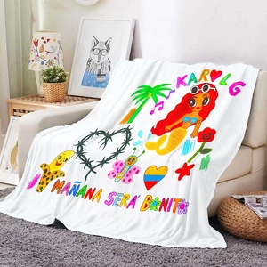Manta de Franela Personalizada con Sublimación de <span class=keywords><strong>Karol</strong></span> <span class=keywords><strong>G</strong></span>, Modelo Manana Sera Bonito <span class=keywords><strong>Bichota</strong></span>, Novedad 2023, Superventas, para el Hogar y Viajes, para las Cuatro Estaciones - Product Image 2