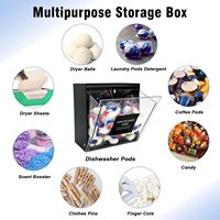 Organisateur mural en acrylique sur mesure pour dosettes de lessive, distributeur de bonbons coulissant, support pour dosettes de café, boîte pour dosettes de lave-vaisselle