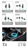 Cable Universal de Silicona para Teléfono 4 en 1, Cable de Carga Rápida de 240w, Cable de Datos Pd Usb Tipo C 240w, Cable de Carga Rápida Usb-c 4 en 1