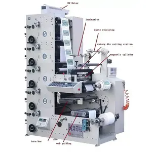 2024 Bán RY320-5B Jingleblue Ngăn Xếp Loại Máy In Flexo Cho Nhãn Dán Nhãn Giấy Giấy Nhiệt Giấy Với Chết Cắt