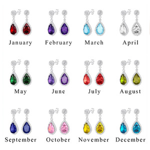 Hypoallergenic Nickel Free Teardrop pink Crystal Dangle <b>Earrings</b> Platinum Plated S925 Silver <b>Post</b> Bridal Party Fine Jewelry - Product Image 2