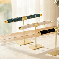 Expositor de Joyería Metálico al por Mayor para Mostrador, Soporte para Anillos y Pulseras para Escaparates de Tiendas, Estante de Microfibra para Collares y Colgantes