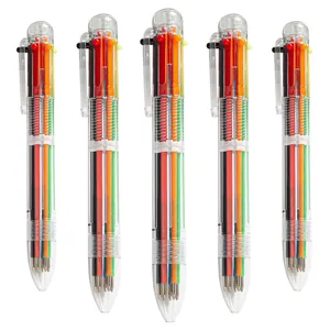 गर्म स्टेशनरी कलम बहु रंग 6 रंग अध्ययन Ballpoint कलम