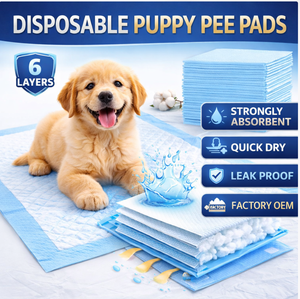 Coussinets absorbants pour chiots à 6 couches, forte absorption, anti-fuites, couches jetables pour chiens, fabricant OEM - Product Image 1