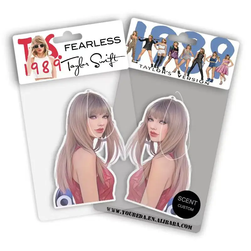 2024 Custom New Design Taylor Swift Anime Lasting Scent Paper Car Air Freshener With Hanging