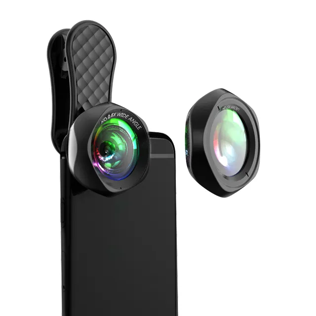 External 0.6x Wide Angle Petal HD Camera 2 in 1 Mobile Phone Lens with Universal Clip