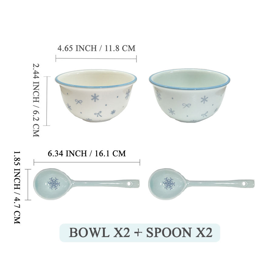 2 bowls and 2 spoons