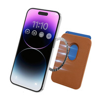 Étui de téléphone en cuir ultra-mince 2026, minimaliste, avec porte-cartes magnétique MagSafe à poussoir facile, vente en gros, cadeau d'entreprise