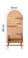 Présentoir en bois personnalisé Apache pour friandises et jouets pour animaux, avec panneau perforé et crochets, pour magasin de chats et chiens