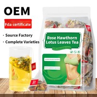 Thé Minceur Naturel aux Herbes, Détoxifiant, à la Rose, à l'Aubépine, à la Feuille de Lotus et à la Peau de Mandarine, 30 Sachets, Vente en Gros OEM