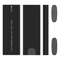 Enclosure Hard Disk Eksternal USB3.1 Tipe-C + M.2 NVME dengan Antarmuka USB Nirkabel 10000 RPM Kecepatan Baca/Tulis 100-200MB/s