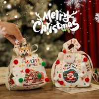 Kerstavond Cadeauverpakkingstas Fruit Snoepzakdoek Voor Kinderen Handheld Trekkoord Kerstcadeauzakje