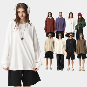 Logotipo personalizado 100% algodón 305 Gsm sudadera de peso pesado de los hombres de punto en blanco hombro caído buena calidad hombres sudadera de gran tamaño - Product Image 1