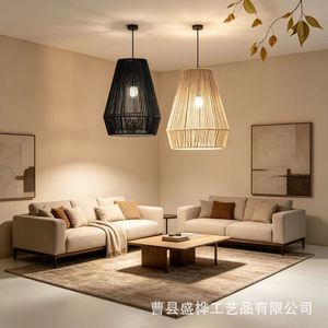 Pantalla de lámpara de papel tejida a mano, forma de cono, ecológica, para decoración del hogar, casa de huéspedes, restaurante, bar, origen Shandong - Product Image 4