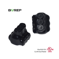Connecteur de câblage multi-branche homologué CULus BAREP QMS-S4-3, 4-14 AWG, double classification Cu/Al pour tableau électrique et câblage de circuit de branche