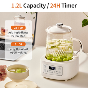 Thông minh đa chức năng Ấm đun nước điện sức khỏe nồi 1.2L thủy tinh nhỏ đun sôi ấm trà trà Maker với nhiều chế độ nấu ăn - Product Image 2
