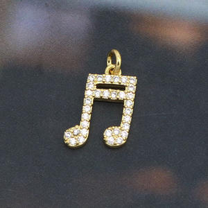 อุปกรณ์เครื่องประดับขนาดเล็กของ CZ8961ขนาดเล็กขนาดเล็กขนาดเล็ก18K ทอง CZ โน้ตดนตรีและโน๊ตเพลง CZ จังหวะเสน่ห์ดนตรี - Product Image 5