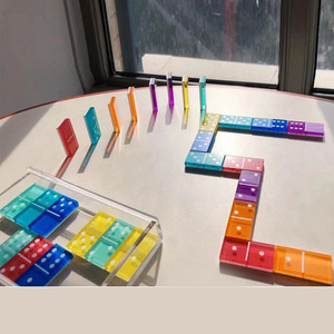 Jeu de dominos <span class=keywords><strong>en</strong></span> acrylique personnalisé, jeu de société éducatif, cadeau d'entreprise personnalisé - Product Image 4
