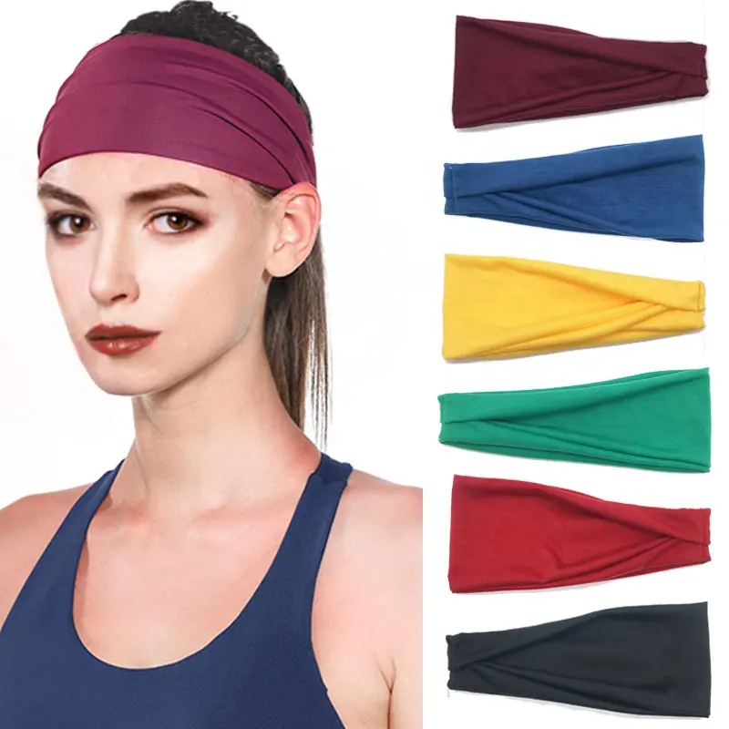 Acessórios de cabelo, acessórios de cor sólida para homens e mulheres, tiara esportiva para yoga, absorvente de suor, tiara de cabelo, tiara fitness