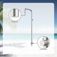 Robinet moderne à panneau de douche d'extérieur en acier inoxydable 304 Douche d'extérieur murale contemporaine froide et chaude