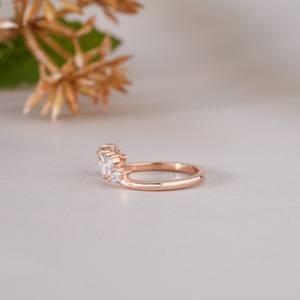 Elegante Anillo Abierto de Oro con Diamantes para Mujer, Ajustable, con Banda de Cristal, Regalo de Compromiso, Boda, Aniversario, Joyería Fina - Product Image 3