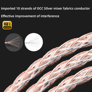 Câble de <span class=keywords><strong>platine</strong></span> phono ATAUDIO Hifi en cuivre argenté mélangé, 10 brins tressés avec connecteur en cuivre pur rhodié - Product Image 4