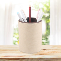 Porte-stylos carré en cuir PU, porte-crayons, organisateur de papeterie de bureau, boîte de rangement pour accessoires de bureau