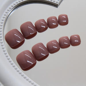 Ensemble de <span class=keywords><strong>manucure</strong></span> en plastique simple de couleur unie européen et américain, couverture complète, patchs d'ongles amovibles, style français, ongles artificiels - Product Image 3