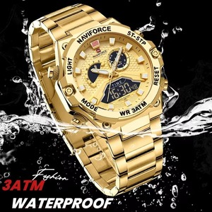 Montre-bracelet sport à quartz pour homme Drioshipping, aiguilles lumineuses, calendrier, affichage automatique de la semaine, étanche 3 ATM, en acier inoxydable, tendance - Product Image 4
