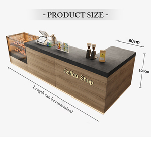 Phong cách hiện đại tùy chỉnh thanh gỗ thiết kế bánh cafe tiền mặt đăng ký quầy <span class=keywords><strong>bar</strong></span> hiển thị giá bàn tiếp tân - Product Image 5