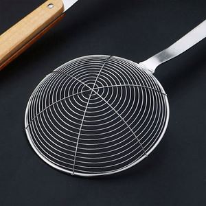 Colador de malla metálica de acero inoxidable engrosado al por mayor para freír, cuchara coladora, tamiz de malla para escurrir - Product Image 5
