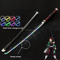 Prix de gros d'usine 104CM Épée de jouet lumineuse LED en bambou et acrylique, style samouraï japonais, Demon Slayer, pour cosplay