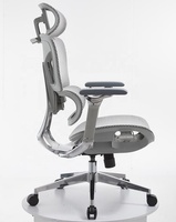 Chaise de bureau ergonomique avec accoudoirs réglables dans 6 directions, soutien lombaire, appui-tête réglable, dossier haut, fonction d'inclinaison, conforme à la norme EN-1335