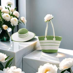 FSP523 été décontracté femmes plage fourre-tout sacs vacances <span class=keywords><strong>chapeau</strong></span> de <span class=keywords><strong>paille</strong></span> ensemble nouveau Style rayé couleur dames <span class=keywords><strong>paille</strong></span> sacs à main <span class=keywords><strong>et</strong></span> <span class=keywords><strong>chapeau</strong></span> de plage - Product Image 5