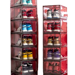 Cheap Wholesale Price Replacement Shoe Boxes Acrylic Men Supplier Wholesale Plastic Clear Storage Shoes Box