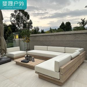 Set Divano <span class=keywords><strong>da</strong></span> Esterno per Villa, in Teak del Myanmar, Impermeabile, Mobile, Design Moderno, per <span class=keywords><strong>Giardino</strong></span> e Piscina, <span class=keywords><strong>Mobili</strong></span> in Legno Massello - Product Image 5
