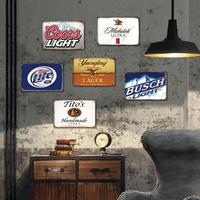 Letreros Decorativos Vintage de Metal para Bar o Cafetería con Diseño de Marcas de Alcohol, Colección de Placas de Estaño