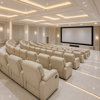 Sofá de cine eléctrico ajustable de cuero de lujo moderno con espuma viscoelástica, adecuado para cine en casa privado y cine comercial.