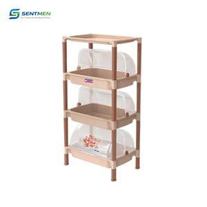 Duy Tan 3 Tier Plastic <b>Dish</b> <b>Rack</b> With Cover Multipurpose Kitchen Storage Organizer Shelf For Bowls Cups Tableware - Product Image 3