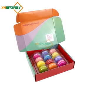 Tùy chỉnh in 12 gói món tráng miệng Macaron Cookie các tông sóng bưu phẩm vận chuyển giấy Hộp quà tặng - Product Image 1