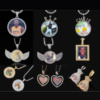 Pendentif Photo personnalisé Moissanite, vente en gros, expédition rapide, mémoire glacée, Hip Hop VVS, pendentifs de collier avec image