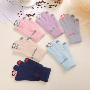 Women's Winter Knitted Wool Gloves Warm Touchscreen Compatible For Cycling Driving Autumn Winter <b>Cute</b> Students Fresh Sweet Style - Product Image 1