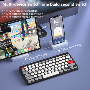 لوحة مفاتيح لاسلكية قابلة لإعادة الشحن متعددة الأجهزة للأجهزة اللوحية والآيباد وأجهزة الكمبيوتر المكتبية وأجهزة ماك - Product Image 2