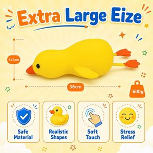Entrepôt USA Vente en gros en vrac Canard jaune géant de 36 cm (14 pouces) à remontée lente, anti-stress et jouet à presser - Product Image 3