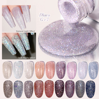 Nouveau Gel Polish UV LED à effet disco français, scintillant et brillant, avec paillettes diamantées, en flacon personnalisable pour application DIY