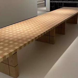 Bàn ăn hình chữ nhật Thời Trung Cổ hiện đại dải dài bàn họp văn phòng sáng tạo chia thiết kế bàn dài - Product Image 3